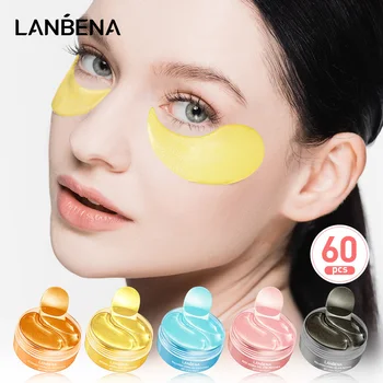 LANBENA 콜라겐 아이 패치, 다크 서클, 주름 제거, 레티놀 VC 아이 패드, 수면 페이스 마스크, 스킨 케어, 60 개