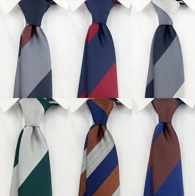 GUSLESON New Colorblock 8cm Men's Striped Tie Men's Formal Business Wedding Accessories Tie Men's Gift Party