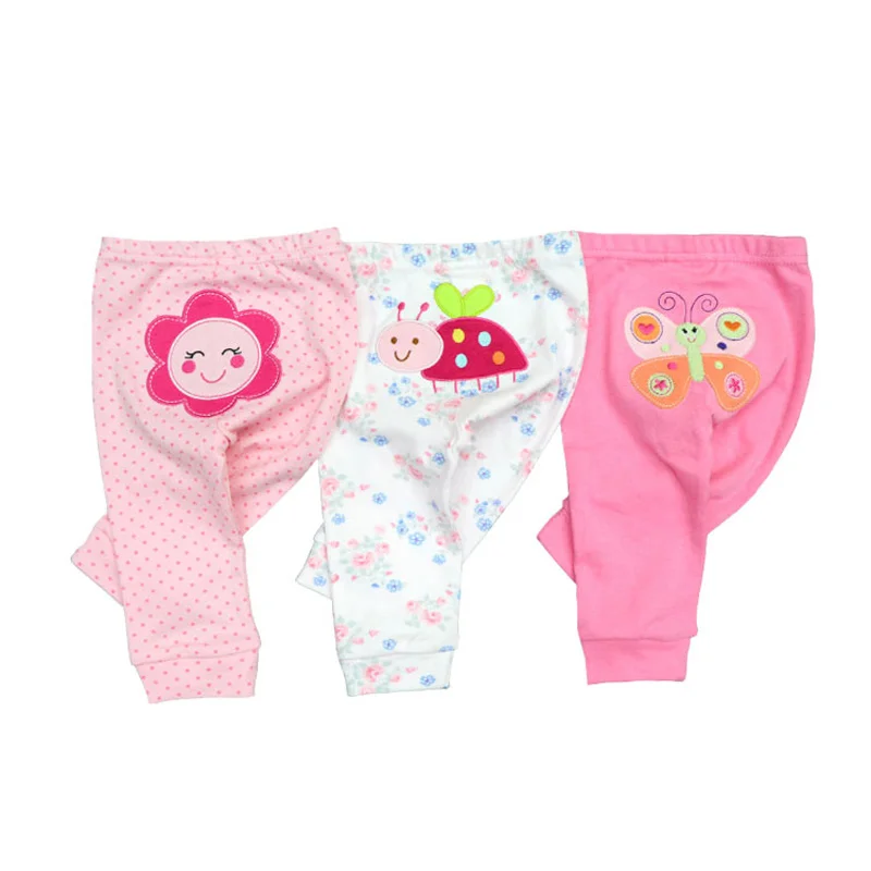 Kiddiezoom 3 Pcs/Lot  Fashion Cartoon 100%Cotton Baby Boy Girl Pants Soft Baby Trousers 2