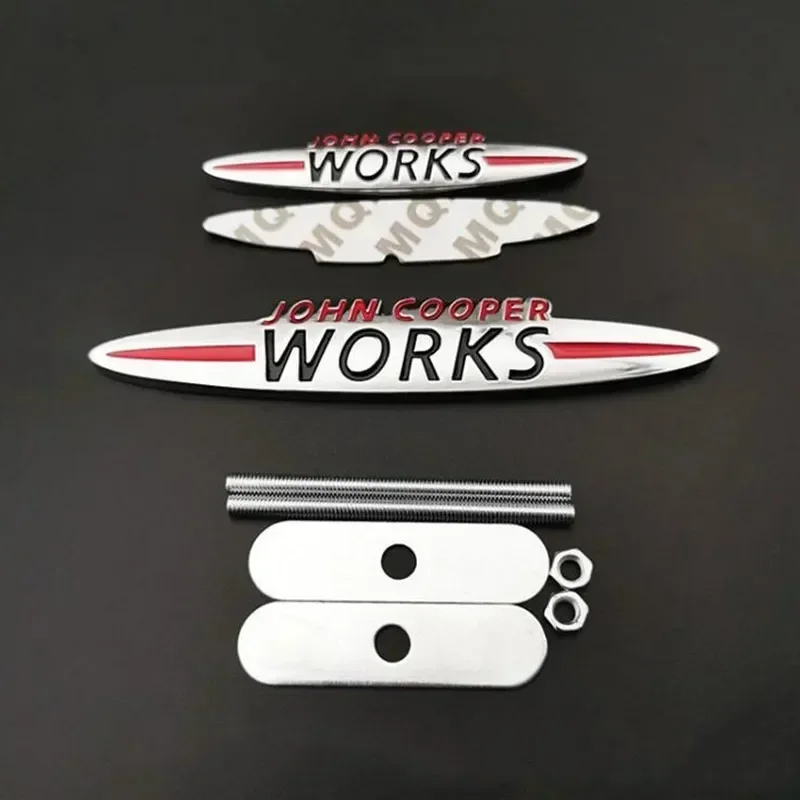 Chrome MINI JCW John Cooper Works 클럽 맨 컨트리 맨 R50 R52 R53 R55 R56 R57 R58 F55 용 프론트 그릴 엠블럼 배지 스티커 데칼