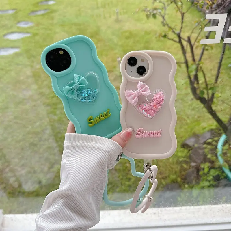 Quicksand Heart Ring Soft Phone Case Cover
