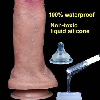 1:1 Man Model Dildo Big Silicone Penis Skin Feel Suction Cup Thick Cock Anal Adult Toy for Women Vaginal Masturbate Small Dick 5