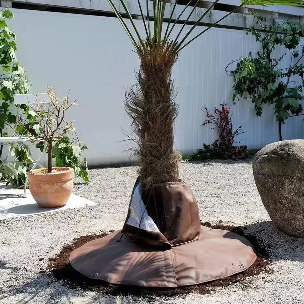 Winter Palm Tree Root Protector Plants Cover Frost Anti Freezing Brown Plants Protection Bag Branches Poles