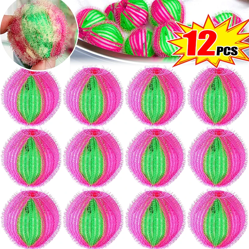 

12/6pcs Washing Machine Hair Filter Floating Pet Fur Lint Removal Catcher Reusable Cleaning Laundry Balls For Dirty Collection