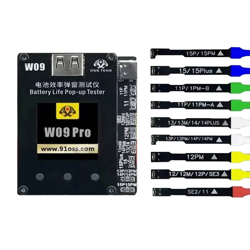 

OSS W09 Pro V3 эффективность батареи всплывающий окно тестер для IP 11-15PRoMax фотобатарея инструмент для восстановления данных о здоровье