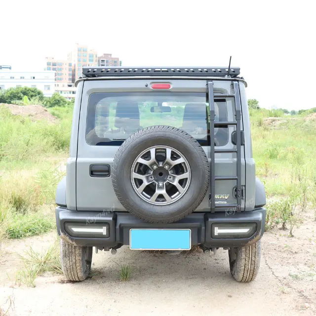سلم تسلق خلفي من الألومنيوم لسوزوكي جيمني ، ملحقات 4x4 للطرق الوعرة ، رف أمتعة توسيع السقف ، JB64 JB74