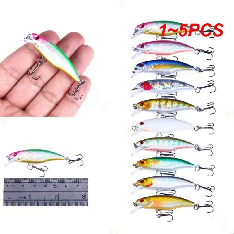 

1~5PCS Minnow Fishing Lure 45mm 4.5g Top Water Hard Bait Wobbler Jig Bait Crankbait Carp Striped Bass Pesca Tackle Swimbait