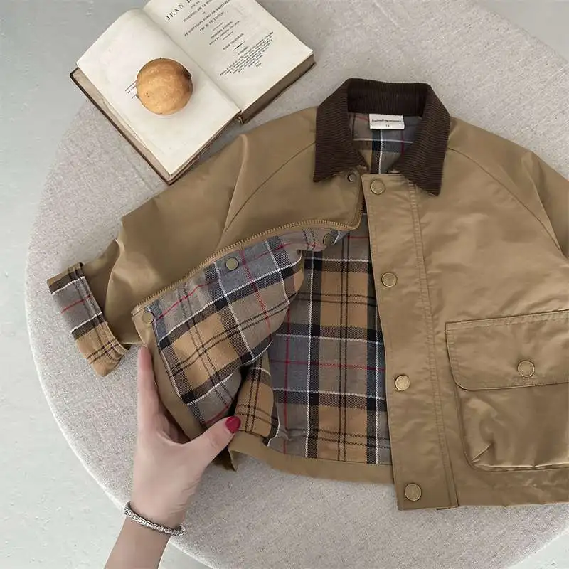 Boys Plaid Pocket Jacket 4