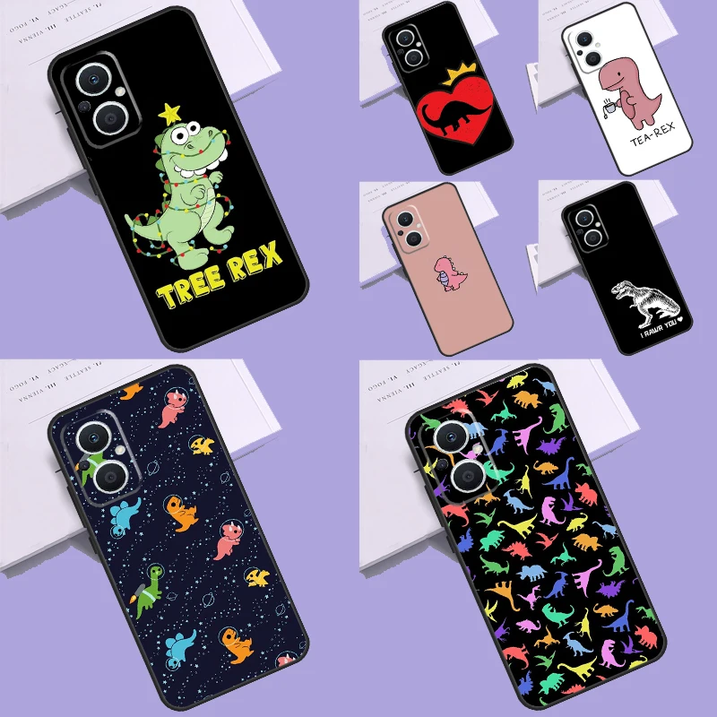 Animal Dinosaur Fun Dino Case Per Oppo Reno 8T 2Z 4 5 Z 6 7 8 Lite 10 Pro Oppo Find X2 X3 X5 X6 Pro Neo Lite Cover