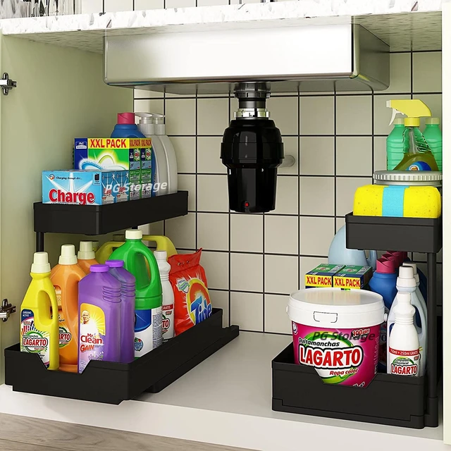  Under Sink Organizer 2 Pack,2 Tier Under Bathroom