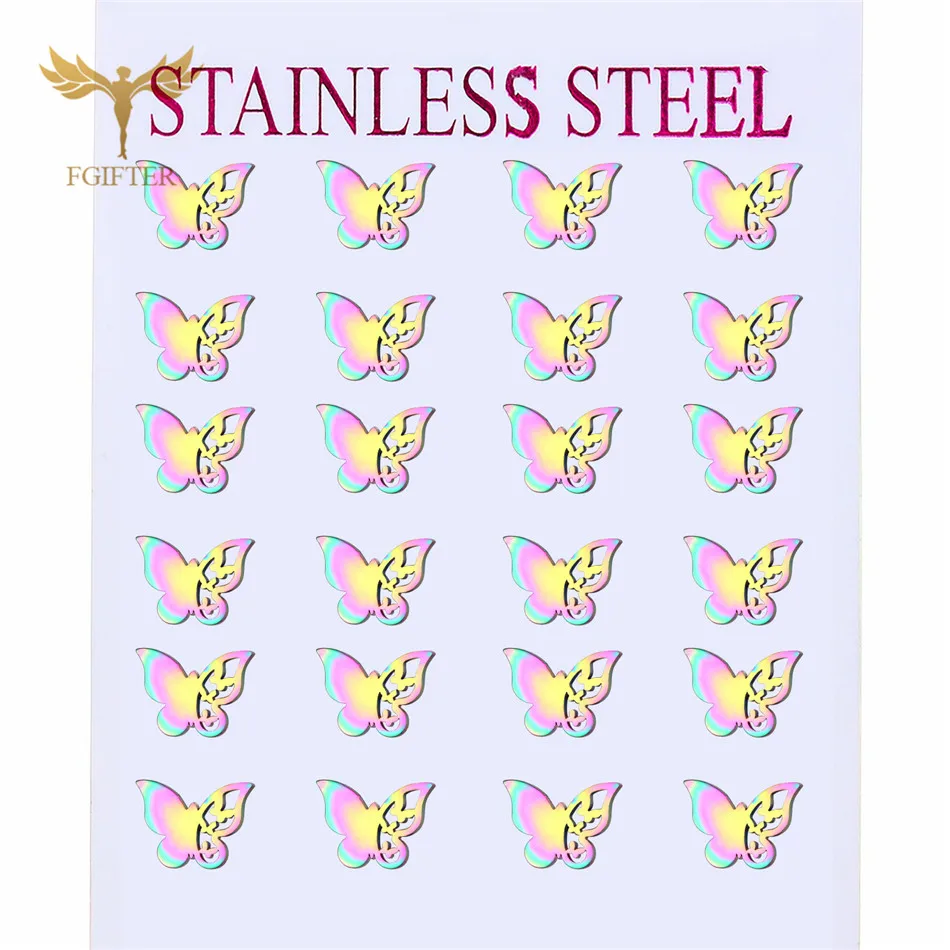 12 Pairs Insect Butterfly Earrings Casual Fashion Jewelry For Women Girls Stainless Steel Stud Earrings Set Cheap Resale Gifts Stud Earrings