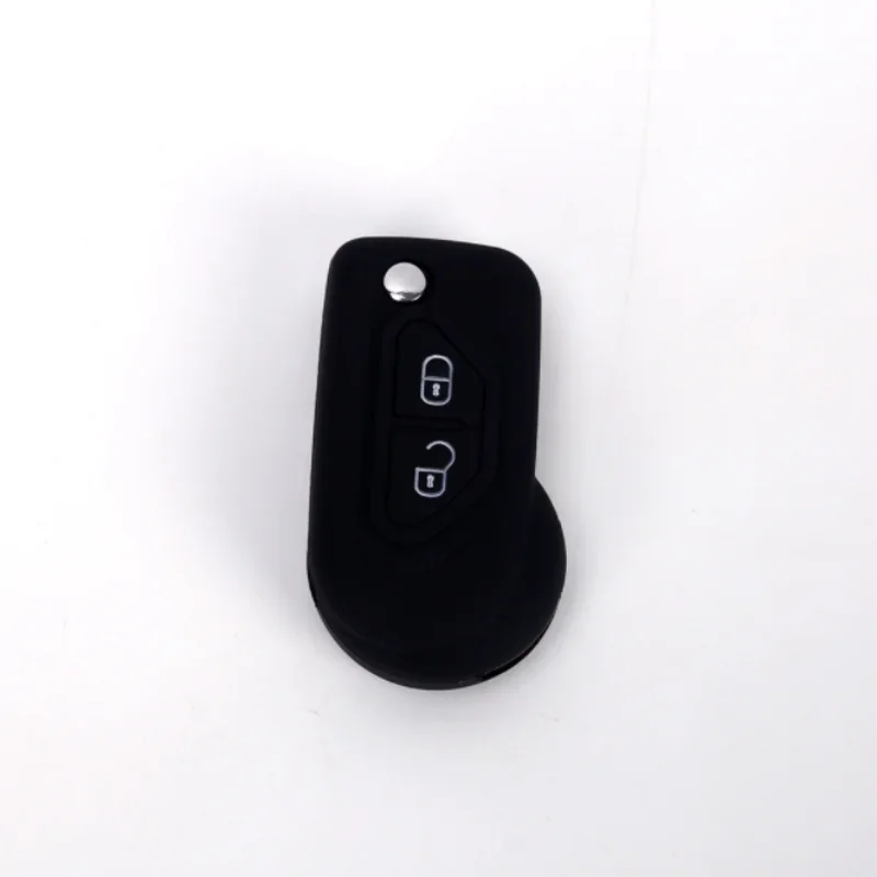 Silicone Car Key Fob Case Cover Protect Hood Set Remote Key Shell For Citroen DS3 Folding Flip 2 Button Keys Skin Accessories