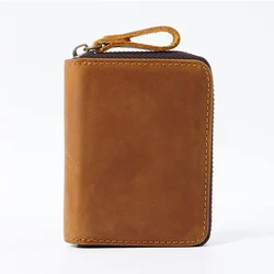 Vintage Genuine Leather Accordion Wallet - Large Capacity Multi - Slot Card Holder & Coin Purse (Brown)