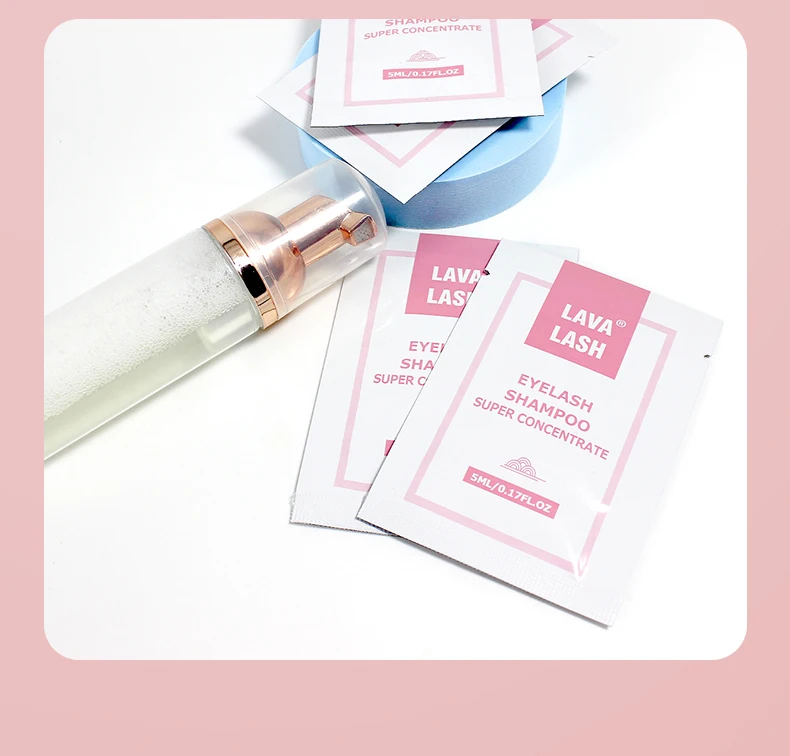 5ml Eyelash Extension Shampoo Eyelid Foaming Cleanser，Wash for Extensions and Natural Lashes，Mascara Remover 6