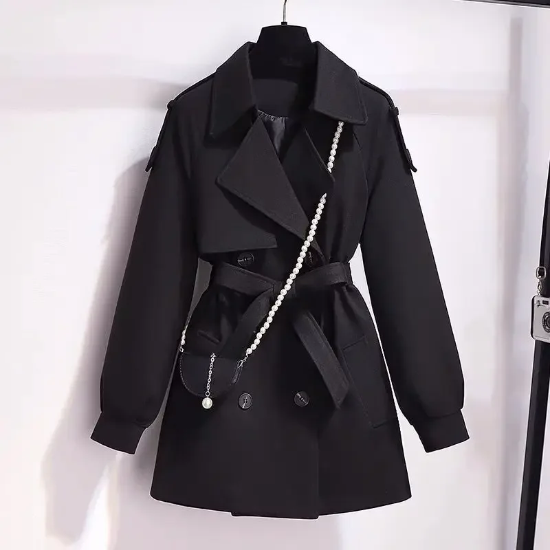 

A Female Wool Coat Elegance Jackets Women Autumn Jacket Women Korean Style Office Lady Thick Cotton Trench