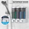 Liquid Soap Dispenser Pump Dispenser Wall Mount 320ML*3 Clear Bottle Dispenser for Kitchen Sink Bathroom Shower Gel Shampoo 4