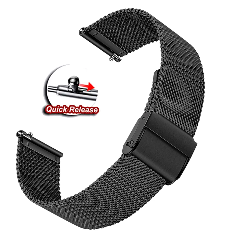 Elegant Milanese Mesh Stainless Steel Watchband – Premium Metal Bracelet Strap, 20mm/22mm