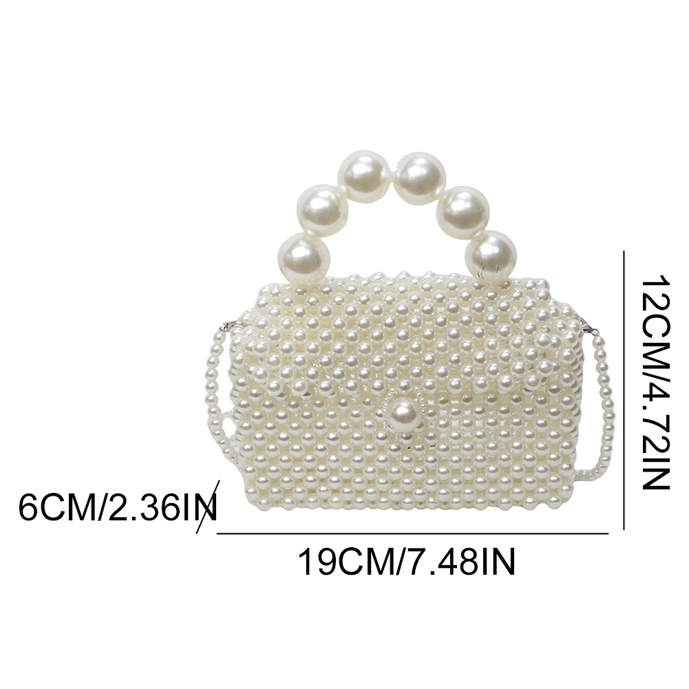 Pearl Evening Bag Handmade Woven Women Beaded Clutch Bag Shoulder Bag Clutch Purse Wedding Party Dinner Bag