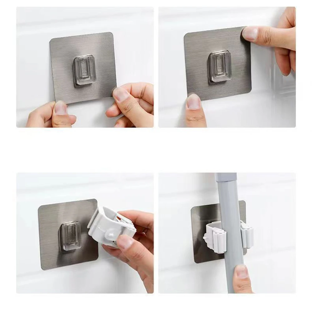 Description Picture 4 of itemMop Rack Punch-free Mop Clip Mop Hook Toilet Hanger Artifact Powerful Wall-mounted Storage Load-bearing Kitchen