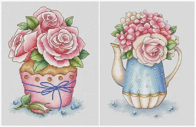 Set Da Ricamo A Punto Croce Rosa Disegno Elettronico Punto Croce Cucito Pdf Via E-Mail