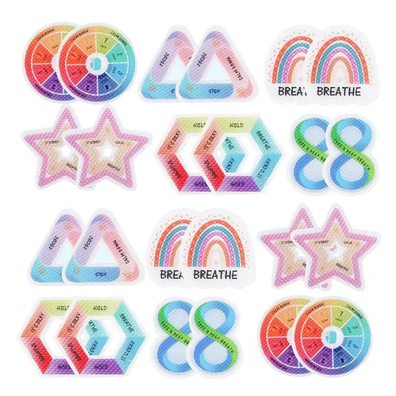 

Calming Stickers Fidget Relief Stickers 24pcs Tactile Rough Waterproof Aesthetic Rainbow Stress Stickers Mood Support For