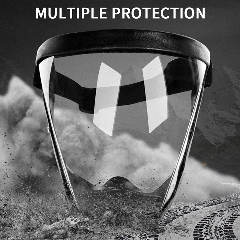 Transparent Full Faceshield Reusable Dustproof Anti-fog Mask HD Safety Glasses Kitchen Protection Anti-splash Mask With Filters 2