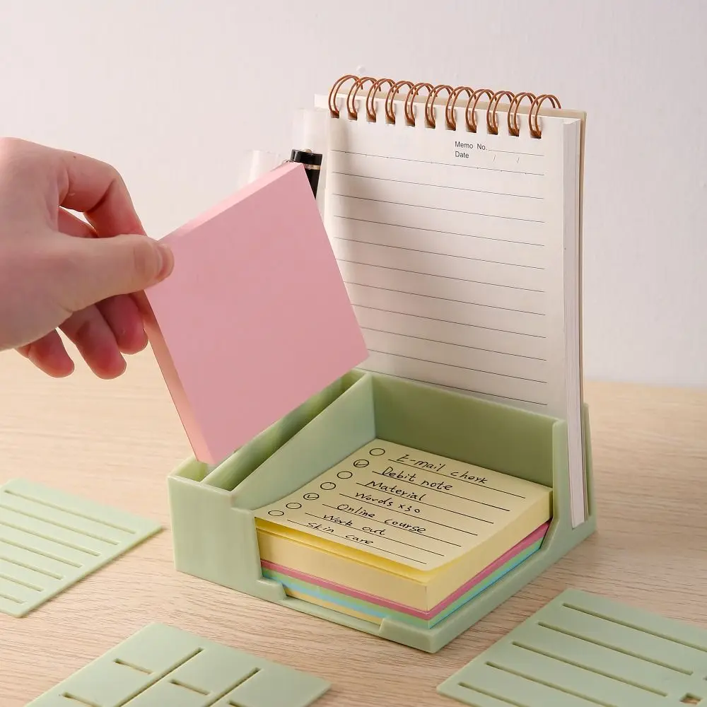 Sticky Note Holder & Dispenser Set with Line Drawing Templates