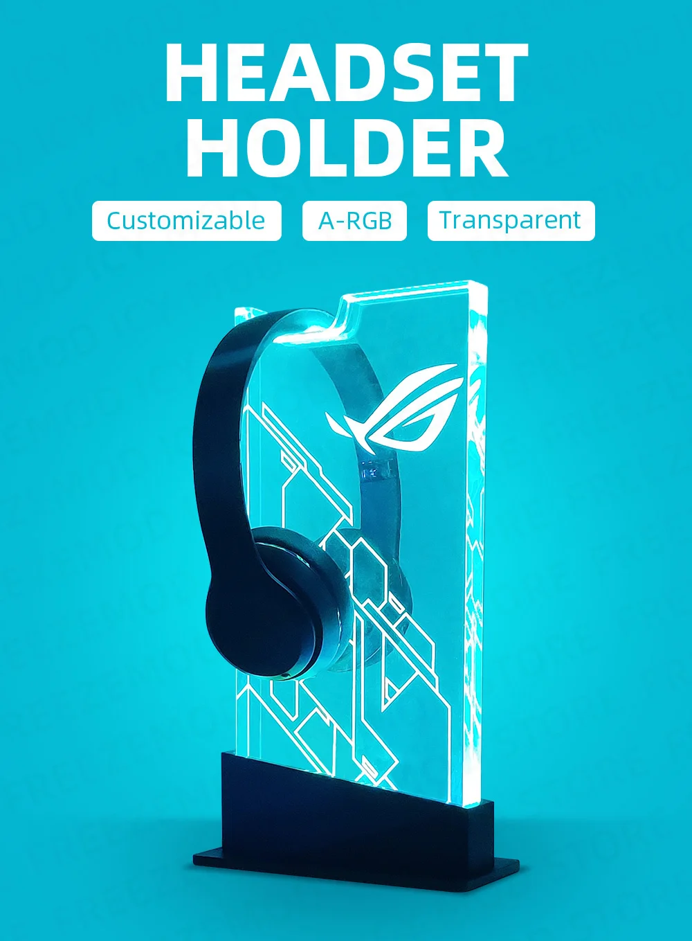 SYNC Headphone Suporte, Personalizável LOGO ROG Gamers Suporte DIY, 5V, 3Pin, PC MOD
