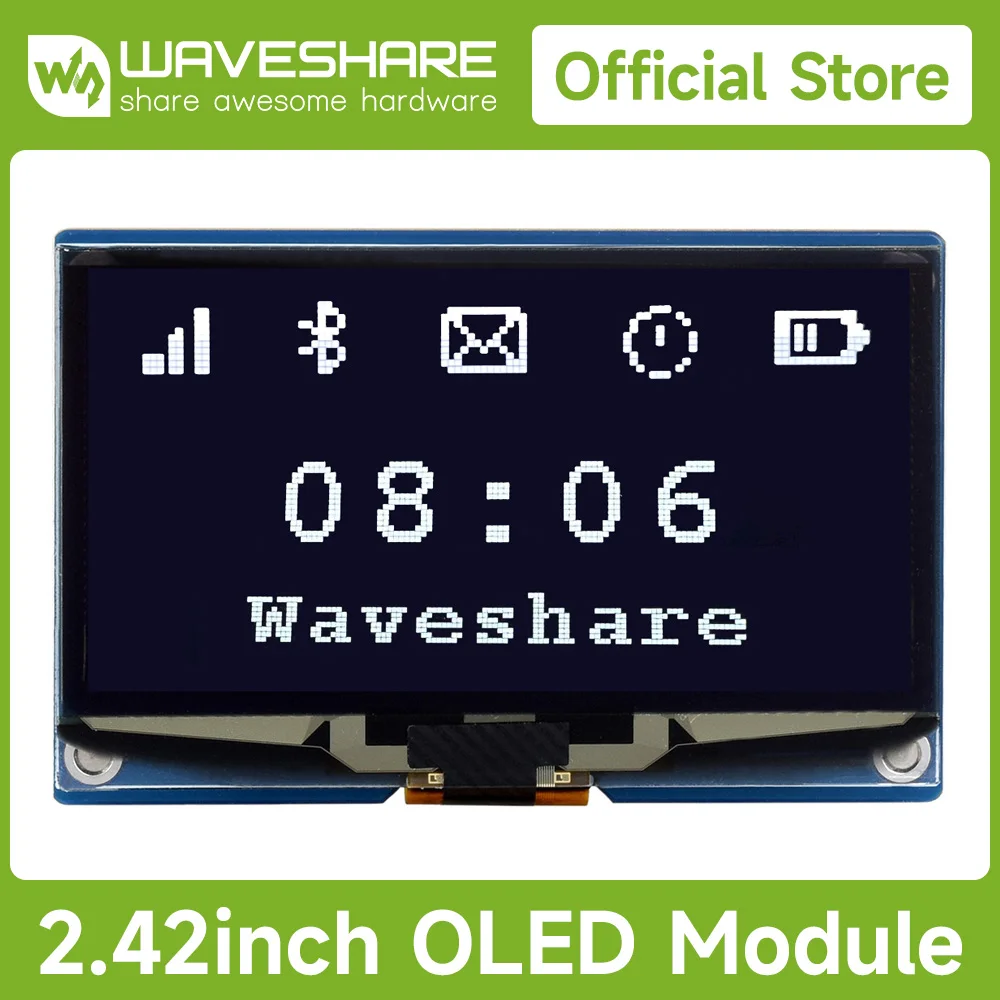 Waveshare oled 128 64 spi i2c stm32 esp32 jpg