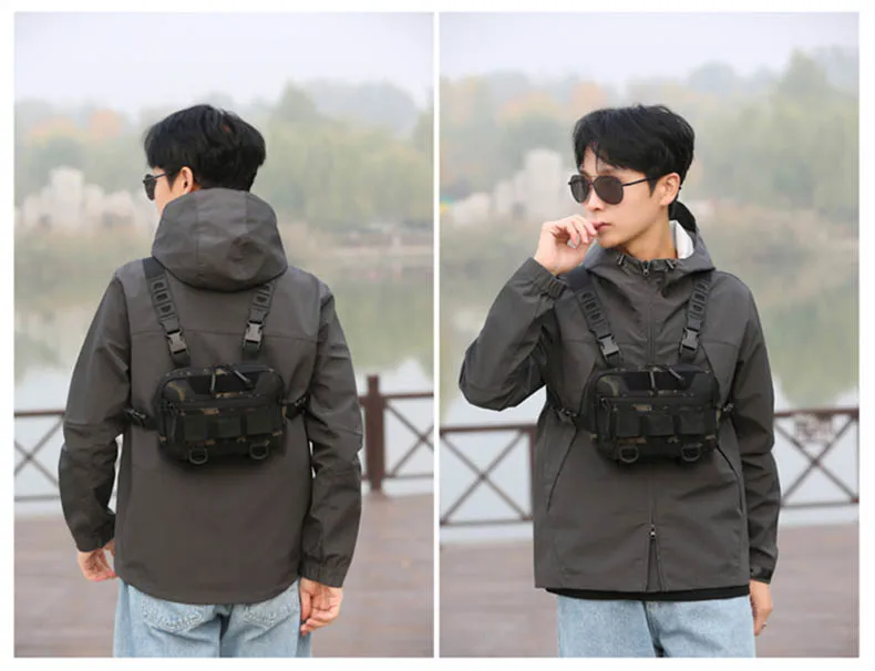 Description Picture 4 of itemTactical Chest Bag Backpack EDC Front Rig Pouch Vest Outdoor Camping Cycling Hiking Hunting Climbing Fishing Lure Fanny Pack