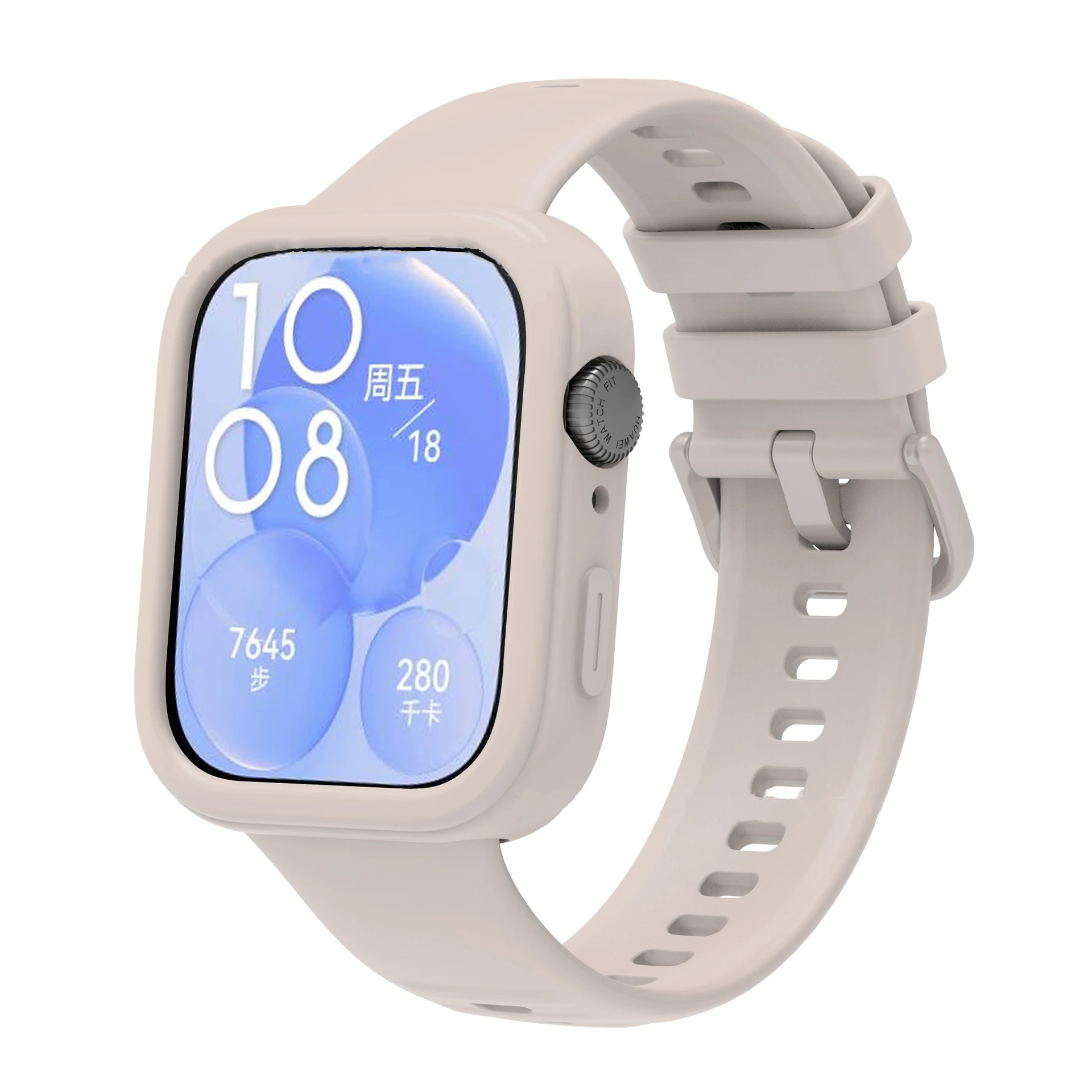 Colorful Silicone Band and Soft Protector Case for Huawei Watch Fit 3 - Sporty Replaceable Accessory Set