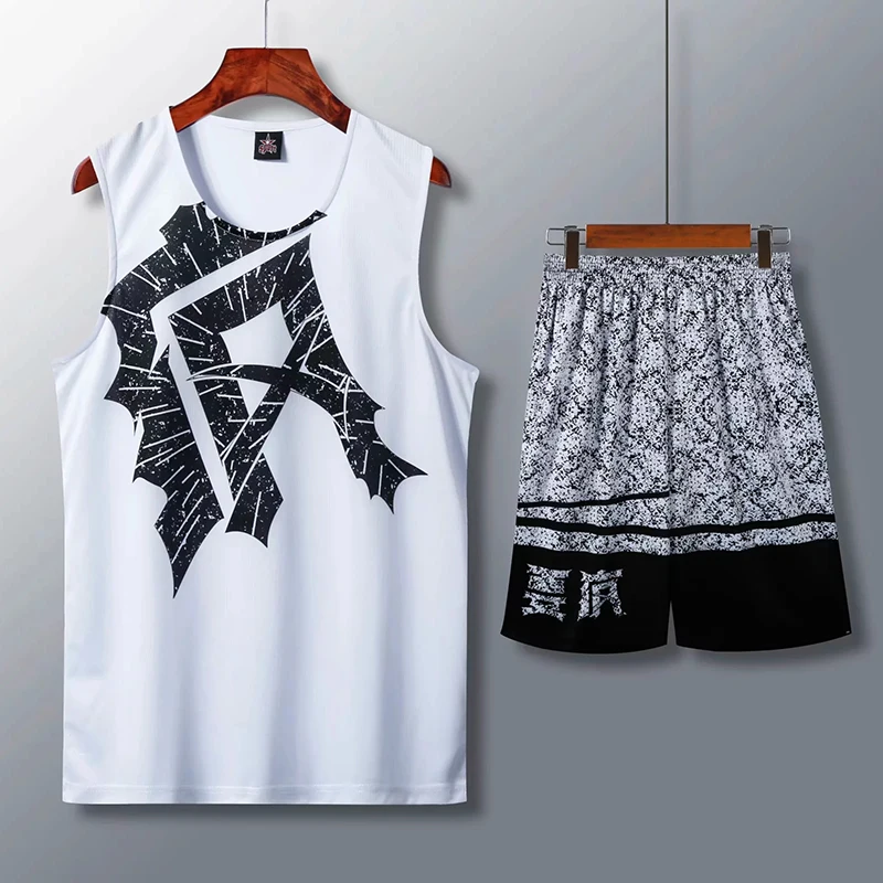New Adult Sports Clothing Basketball Training Jersey Set Men Blank College Tracksuits Breathable Sport Basketball Uniforms