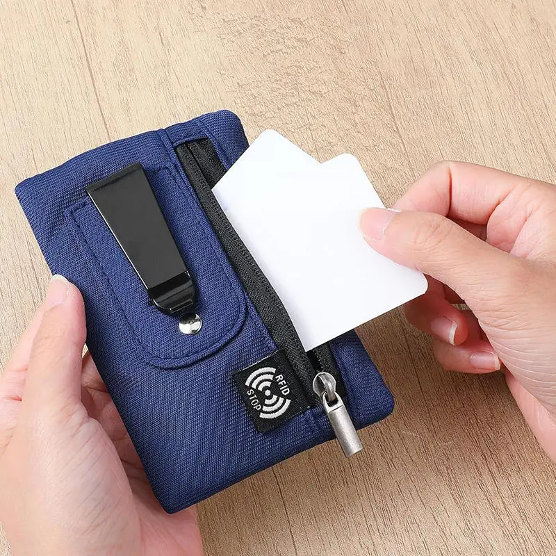 Outdoor Travel Hidden Coin Purses Close Fitting Waist Bag Anti-theft Brush Card Bag Belt Wallet Money Clips Hanging on Waistband