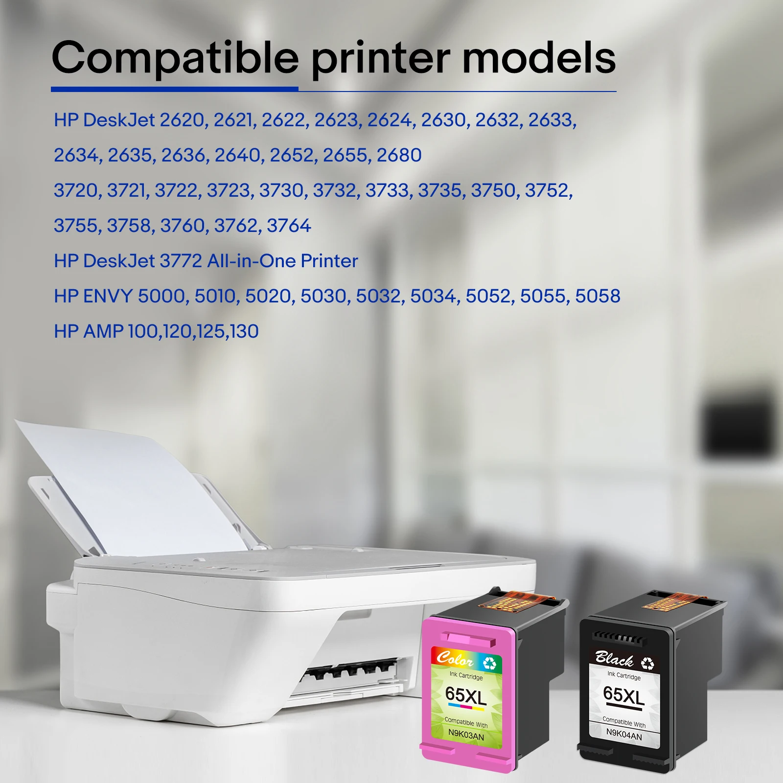 65XL Ink Cartridges For HP Ink 65 For DeskJet 3755 3700 3752 3772 2600 2622 2652 2655 2640 Envy - View #4