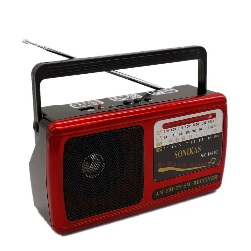 Rádio Digital Recarregável com Som Alto Receção de Sinal am fm sw Banda de Onda Completa Leitor Mp3 Alto Falante Alta Sensibilidade 1861u - Image 2