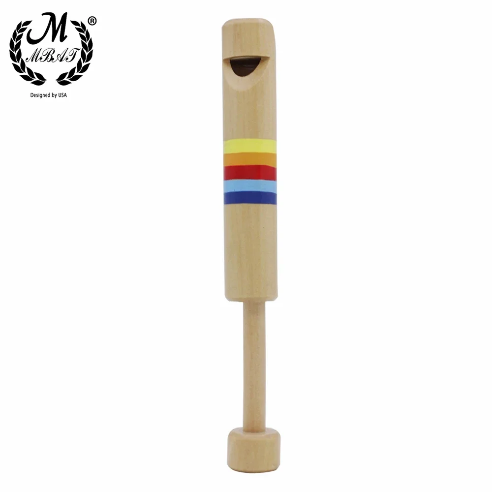 M MBAT Wooden Whistles Diacritical Sliding Piccolo Baby Musical Instrument Toy Whistling Children Small Flute Educational Toys wooden whistle