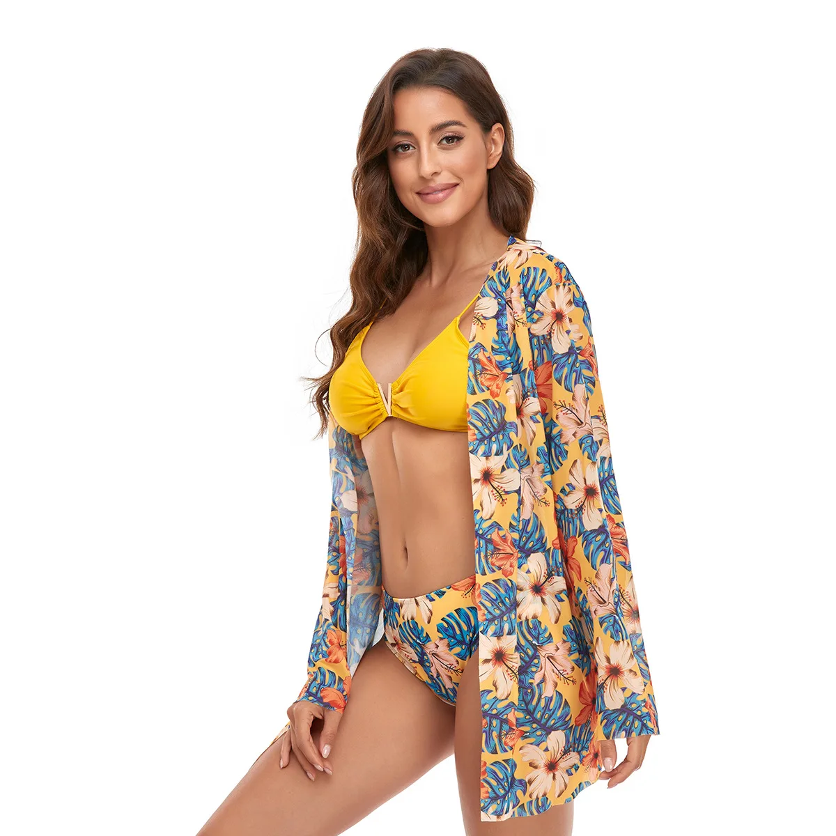 2023 New Bikini Beach Skirt Tunics for Beach Cover up Swimsuit Women Ruffle Biquini Bathing Suit Summer Beach Wear Swim Suit