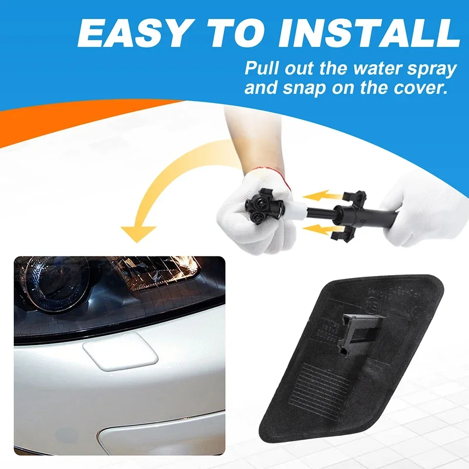 Car Front Bumper Headlight Washer Nozzle Cover Cap For Volvo C30 2008 2009 2010 30655933/30655934 Headlamp Cleaner Spray Jet Lid