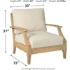 Clare View Outdoor Eucalyptus Wood Single Cushioned Lounge Chair, Beige,Garden Chair,Living Room 3