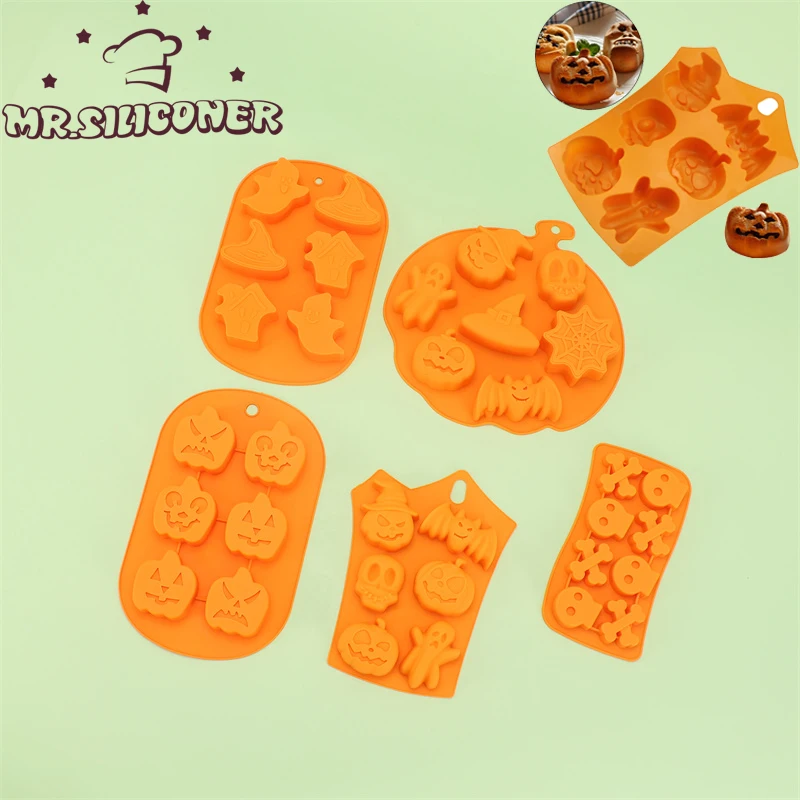 Molde De Silicona Para Chocolate, Con Calavera Y Dientes De Vampiro Y Ara A Para Decoraci N De