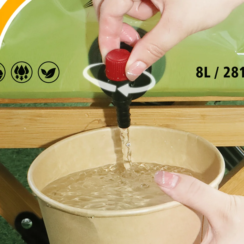 1pc 8L Portable Water Bag with Faucet and Foldable Water Container, Suitable for Outdoor Enthusiasts Camping and Hiking