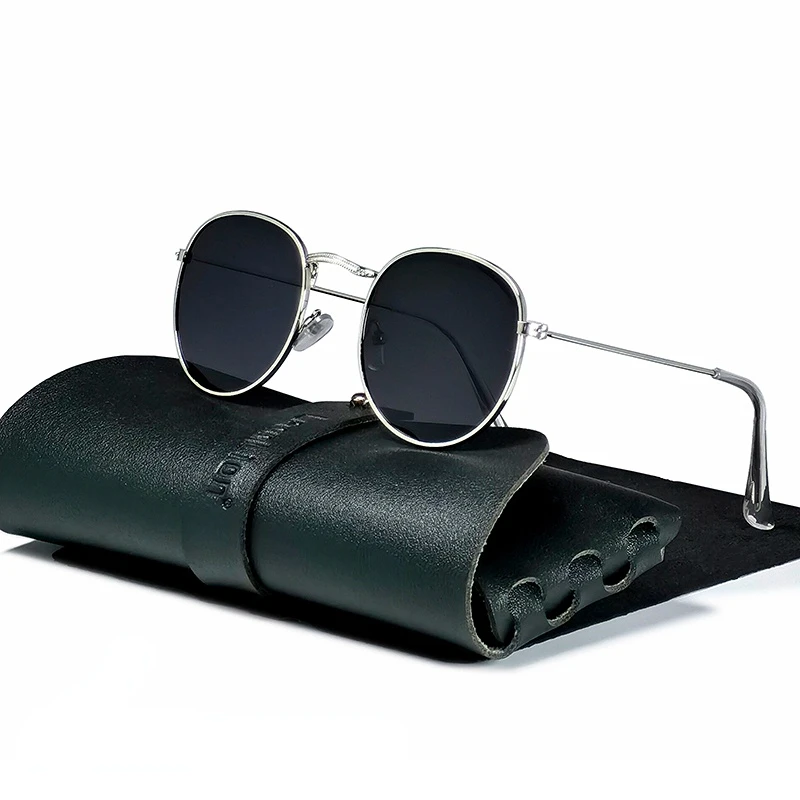 Polarized sunglasses, Steampunk sunglasses, Semi rimless sunglasses, Sports sunglasses, LeonLion Round Retro Sunglasses for Men/Women, Vintage, Metal, Lunette Soleil, UV400