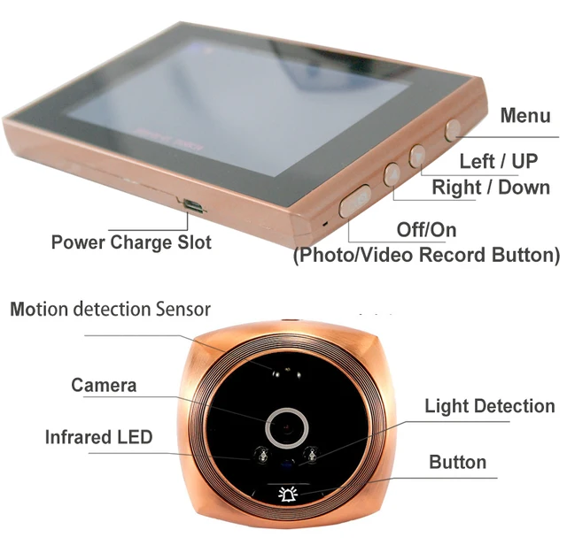 Ring Peephole Camera Home Visual Doorbell Digital Door Eye Viewer