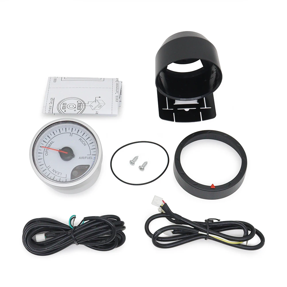 60mm Auto Car Meter Boost Water Temp Oil Temperature Pressure Tachometer Volt Air Fuel Exhaust GAS RPM White Face Gauge