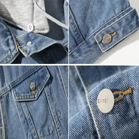 Gilet en Jean Noir à Capuche pour Homme, Streetwear Rétro, Vêtement de Loisirs, Collection Automne et Hiver 4