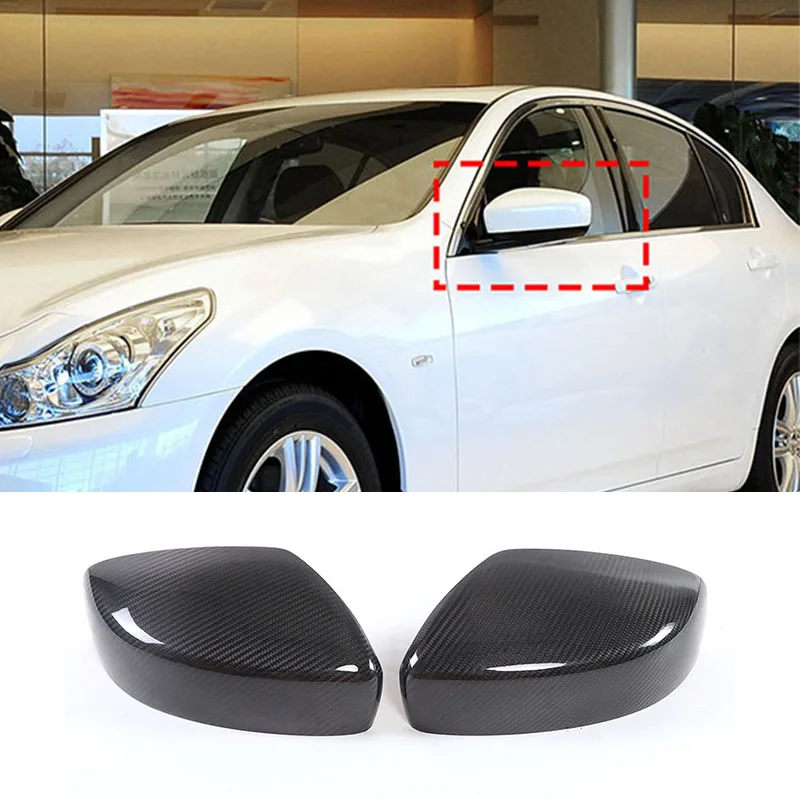 

Натуральное углеродное волокно для INFINITI серии G G25 G37 2009-2013, декоративное покрытие для автомобильного внешнего зеркала, внешние аксессуары