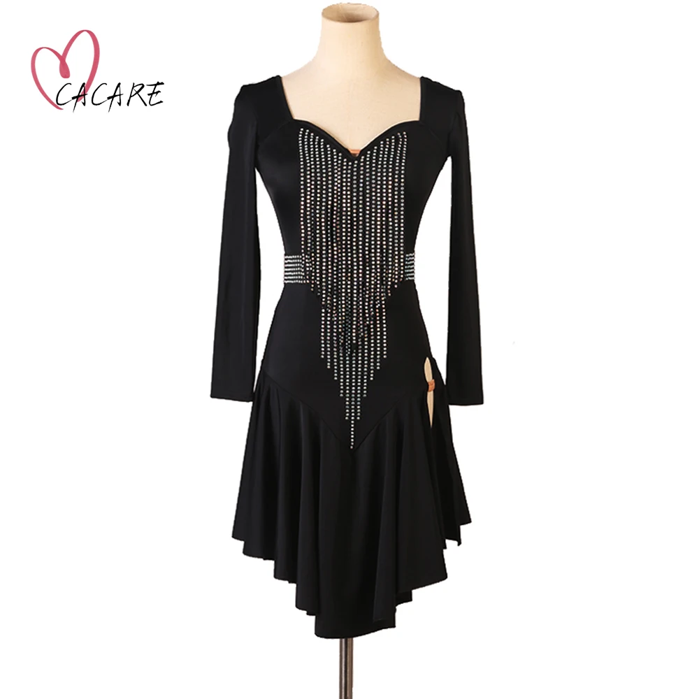 

CACARE Sexy Latin Dance Dress Women Little Girls Costumes Competition Fringe Salsa Tango Dresses Latina Clothes Customize D1277