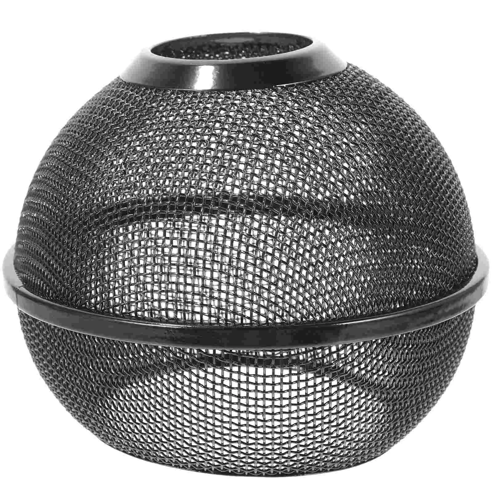 

Black Iron Lamp Shade Hollow Out Metal Lamp Shade Ball Lamp Cover Industrial Pendant Light Shade Vintage Metal Bulb Guard Lamp