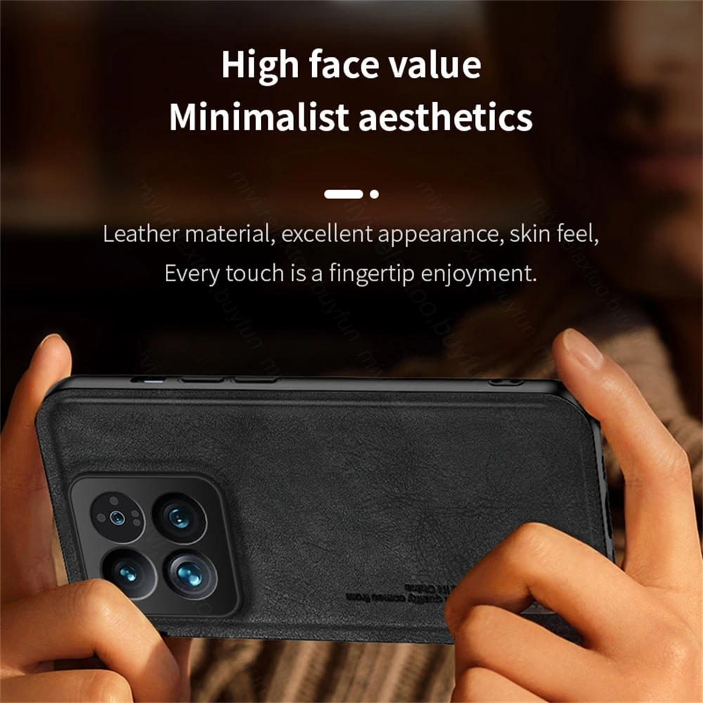 For Xiaomi 14 /14 Pro Luxury Shockproof PU Leather Hybrid Cover Case Skin  Feel