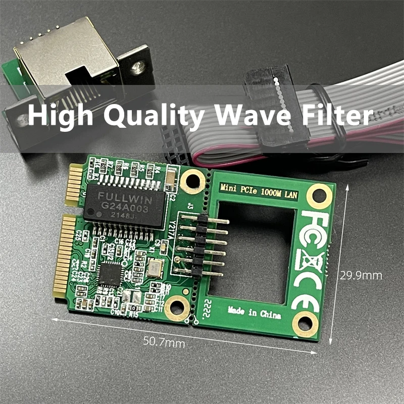 NEW Mini PCIE Gigabit Ethernet Network Adapter RTL8111H/RTL8111F Chip 10/100/1000Mbps Mini PCI Express to RJ45 COM Port Lan Card — view 6